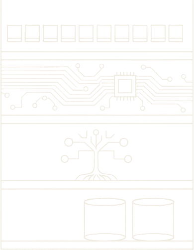 A cutaway of the layers beneath the code you write: memory, circuits, data structures and databases.