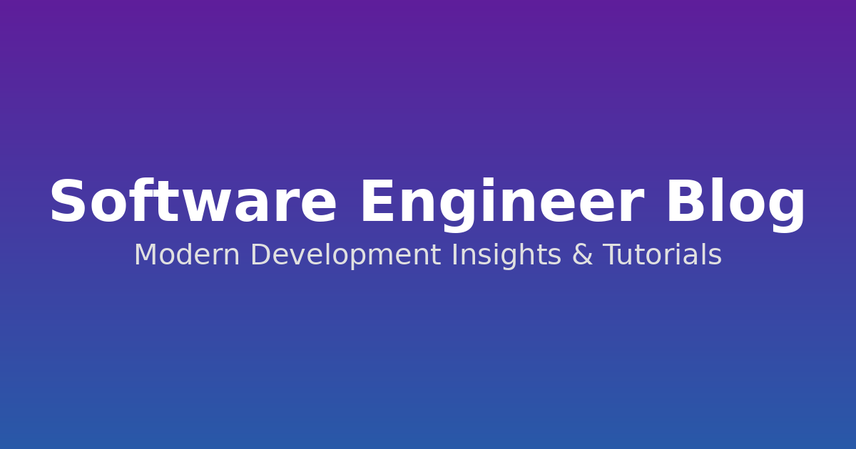 Software Engineer Blog
